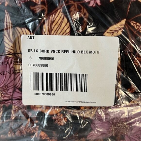 Anthropologie, Women’s Pilcro Tiered Corduroy Dress - Black Motif. Size: S. NWT - Picture 6 of 10